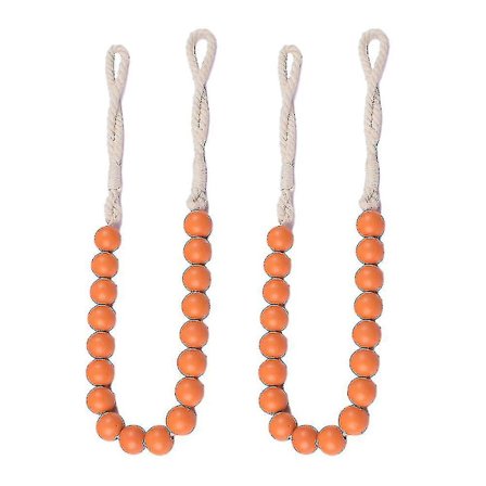 Træperle Gardin Perlegardin Gardin Gardin Båndholdere Med Træperler Macaron Træperlegardin Bånd