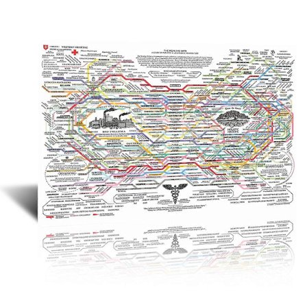 The Healing Web Kart Plakat Ånd Naturlige Remedier Diagram Veggkunst Hjemmeinnredning, 50% Tilbud (FMY)