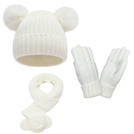 Vintermössa, Vantar och Halsduk Set för Barn