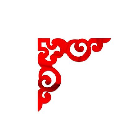 4 STK Spejl Væg Hjørne Klistermærke Spejl Klistermærke RØD