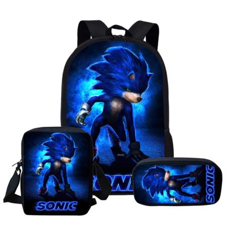Uusi Sonic-lasten koululaukku animoitu 3d-tulostettu reppu Sonic-lasten reppu kolmiosaisena sarjana Y #18