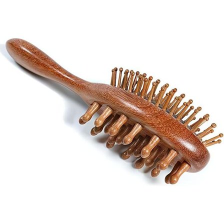 Hovedbundsmassagebørste, Hovedbundsmassageapparat i træ, Hovedbundseksfolieringsskraber til mænd og kvinder, Hårvækststimulator, Bærbar afslapning