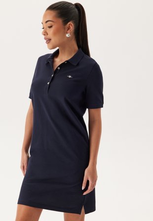 GANT Shield Ss Pique Polo Dress Evening Blue Klær