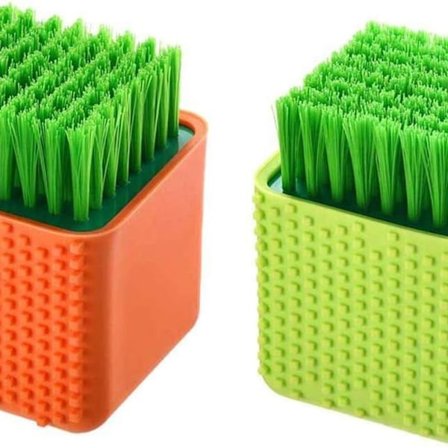 2-pak silikon klesbørste skrubb flerbruks husholdning klutvaskbørste