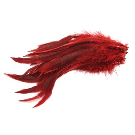 Natures Spirit Strung Saddle Hackles - Brown Dyed Claret