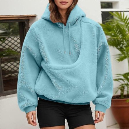 Naisten fleecehuppari lemmikkitaskulla (kissataskulla) Kissa ja koira Pitkähihainen pusero Valkoinen XXL Blue-FA-