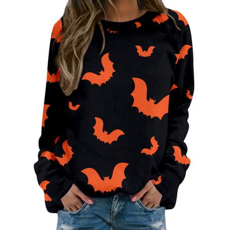 Hoodies Med Rund Hals För Damer För Halloween