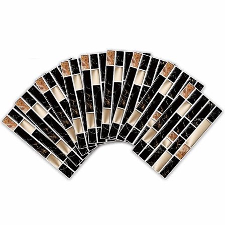 Vægfliser Overføringsklistermærke til Hjemmeindretning, Skræl & Sæt selvklæbende stænkplade, Flisedekaler til Stue Køkken Badeværelse Indretning, 9 