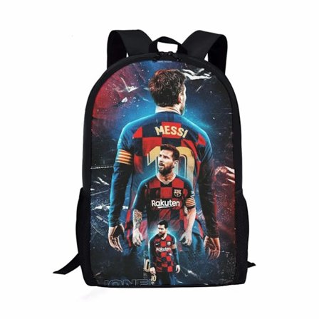 Messi Ryggsekk Fotballspiller Tenåringsgutter Glidelås Skolesekk
