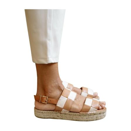 Alohas, Double Strap Scacchi Beżowy, Kobieta, Rozmiar: 38 EU