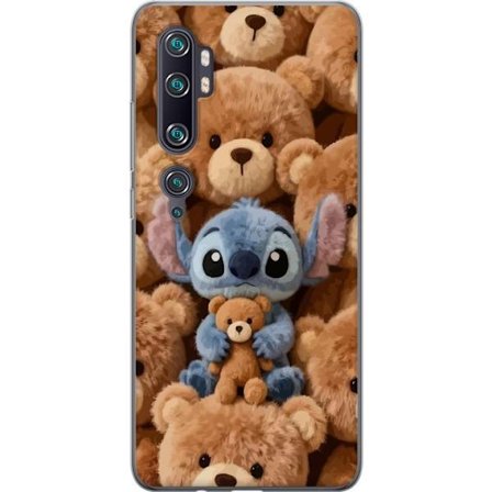 Kompatibelt Mobildeksel til Xiaomi Mi Note 10 Pro Stitch omgitt av brune teddybjørner med en liten teddybjørn i fanget i en søt og koselig kawaii-desi