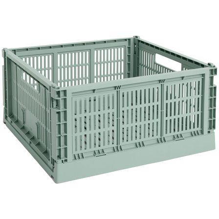 HAY Colour Crate Large Square Opbevaringskasse, sage green - Grøn | KitchenOne