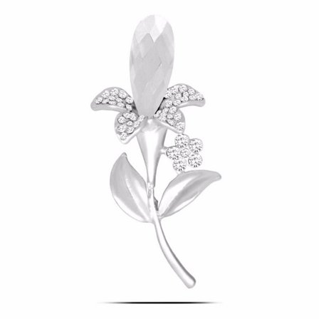 Brosch Kristall blomma