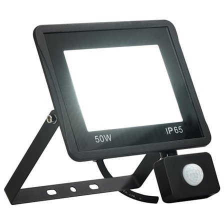 Strålkastare med sensor 50 W LED kallvit