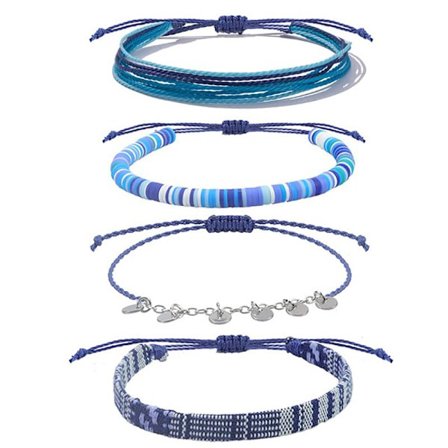 Strand Ankelkæde til Kvinder - Justerbar Flettet Snøre Ankelkæde, Vandtæt Surfer Smykke til Sommer (Håndlavet)