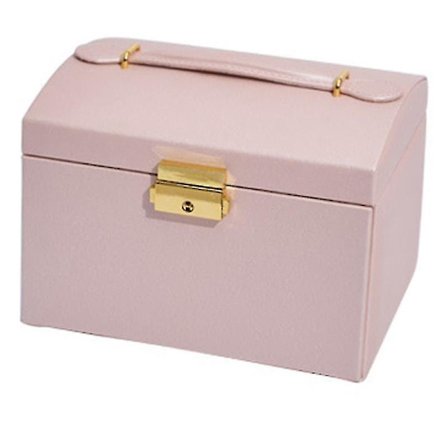 Örhängen Ringar Armband Smyckeskrin Bärbar Resekista - Rosa