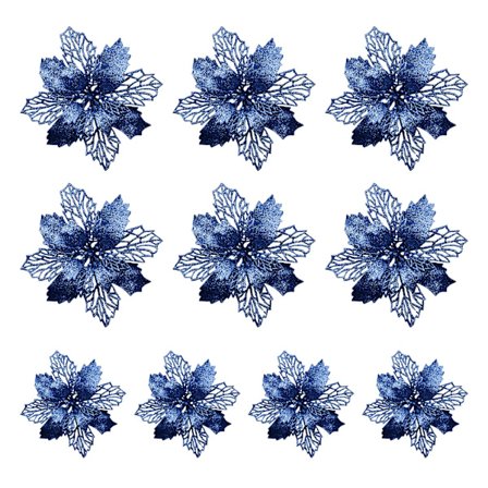 10 stk. Juledekorasjoner Løkrosa med Uthulede Blomster