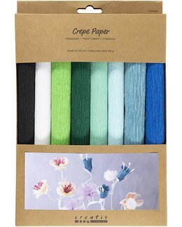 Kräppapper 8-pack Grön multi - Creativ Company
