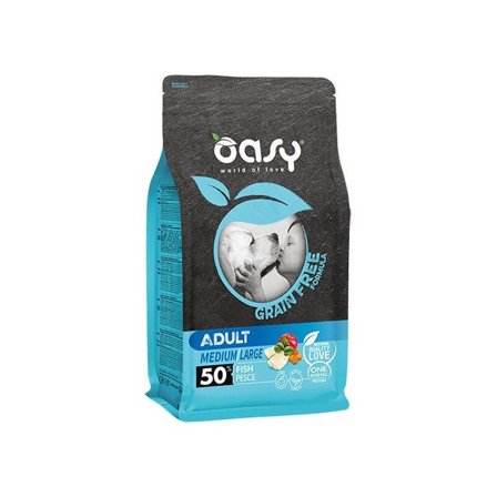 Oasy Grain Free Adult Medium & Large Con Pesce Per Cani Adulti