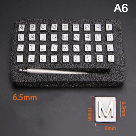 36 kpl Teräksinen Aakkoskirjain Numero nahka Leima Rei'itys Set Leat