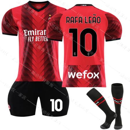 23/24 Ny sesong Hjem A.C. Milan FC RAFA LEAO Nr 10 Barn Jersey-pakke Barn-28