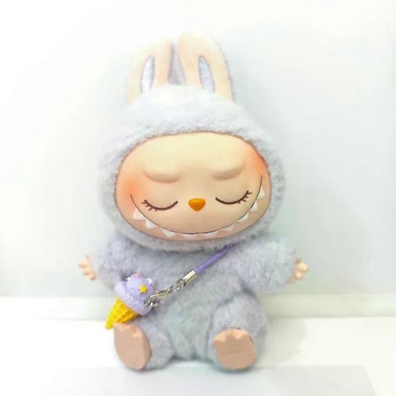 Til 15/17 cm Labubu Vinyl Plys Dukke Tøj Labubu Vedhæng Lykkelig Lilla Sløjfe Kjole Labubu V1/V2/V3 Tøj Tilbehør[YJD]