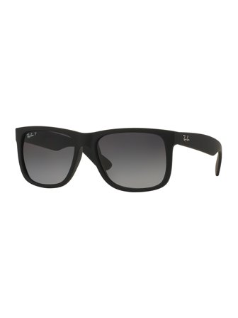 Ray Ban Youngster Men's Sunglasses with a frame made of plastic in black and plastic lenses in polarized grey gradient