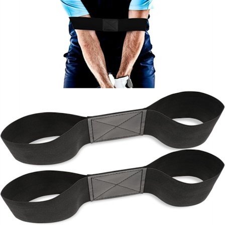 2 stk golf armbånd golf swing trener, elastisk swing korrigerende treningshjelpemidler, svarte belter for golfholdningskorrigeringstilbehør