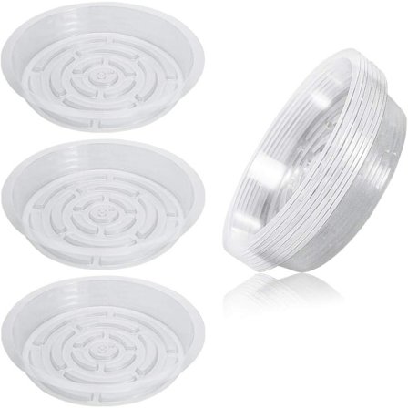 10 stk. transparente plantefat for potter, blomsterfat i plast