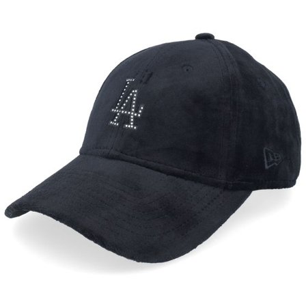 New Era - MLB Svart adjustable Keps - Los Angeles Dodgers Womens Diamante Velour 9FORTY Black Adjustable @ Hatstore