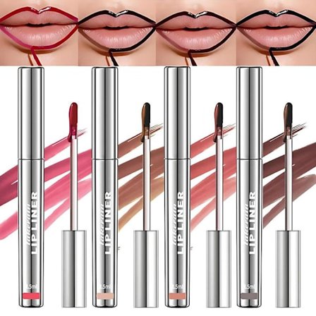 4 stk. Peel Off Lip Liner Stain Langvarig SmudgeProof Vanntett Nude Matt Lip Tint NonFading Peel Off