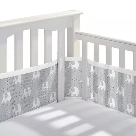 Åndbar baby mesh sengforing Størrelse 340cm*160cm[HK] White Gray