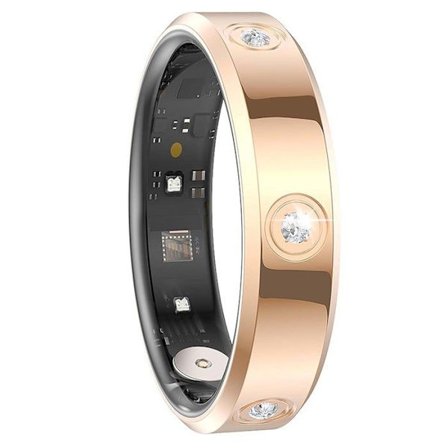 Smart Ring Storlek 12 Modell Venus med Strass och Gyllene Laddningsfodral