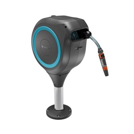 Automatisk slangupprullare för terrass - GARDENA - RollUp - M - Blå - Längd 20 m - Slang 13 mm