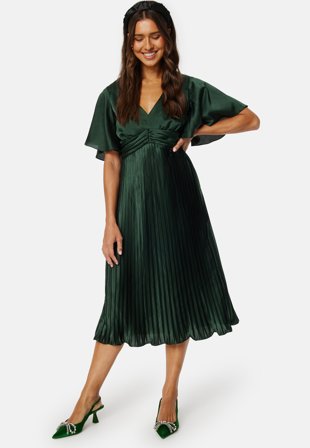 Bubbleroom Occasion Juliet Pleated Dress Dark green Klær