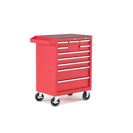 Verktygsvagn, 10 lådor, röd