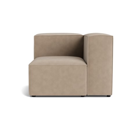 Lissabon hjørnemodul, højrevendt - Rebel Mørk Beige - 100x100x72cm - Sofa - Holdbar modulsofa med kvalitetsstof og ramme af krydsfiner