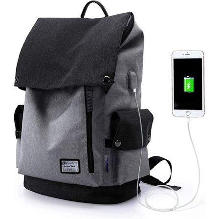 USB-portti Kannettava Tietokone Reppu Naiset Miehet Päiväreppu Koulu Reppu 15,6 Tuuman Kannettavalle