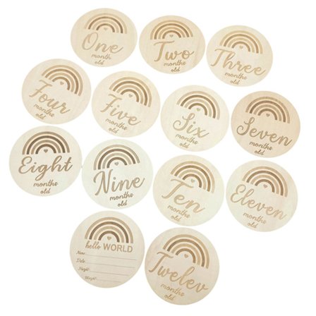 13 kpl vauvan puukorttia vastasyntyneen muistokortit kuukausittainen tallennus syntymäkortit