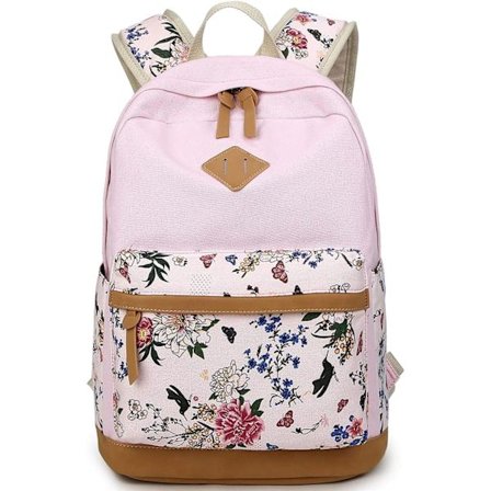 Ryggsäck Skolväska College High School Resväska Skolväska Tonårsflickor Skolväska Handväska Plånbok Messenger Bag(Rosa)