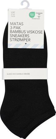 Matas Striber Bambus Viskose Sneakers 3-pak Sort 37-41, Tøj & Bolig, Strømper, Footies