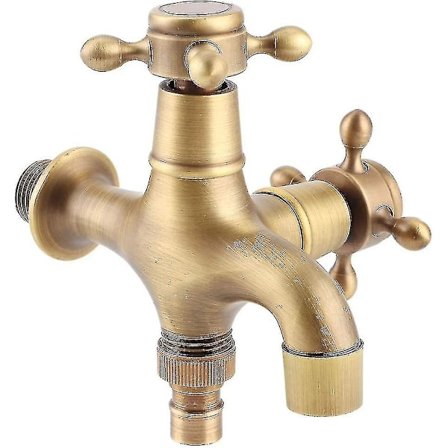 Udendørs vandhane i gammel stil, retro kobber vandhane til haven med dobbelt tud, enkelt kold vaskemaskine moppepøl vask armaturer (1 stk, vintage 