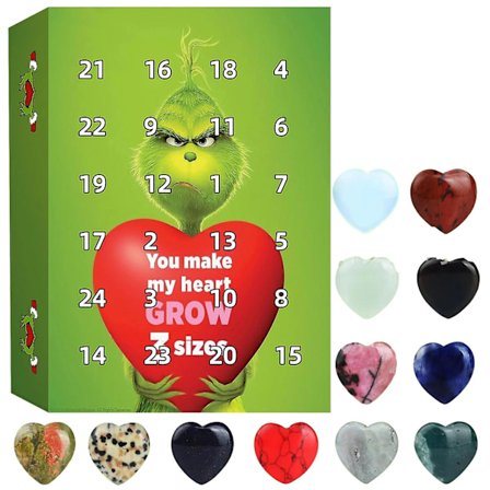 Adventskalender 2024 Alla hjärtans dag, ädelstensadventskalender, nedräkning till Alla hjärtans dag-kalender med 24 lådor