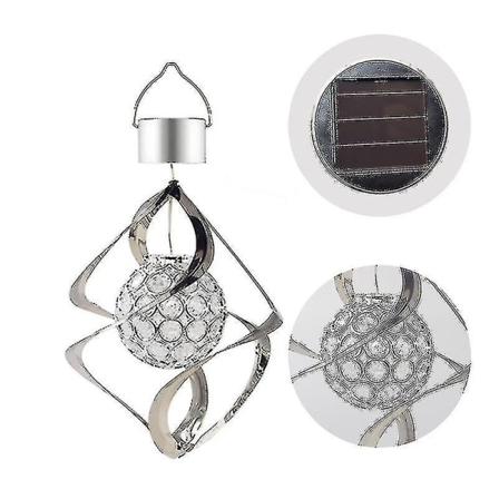 Solar Wind Chime Led Spiral Roterande Ljus Färgändring
