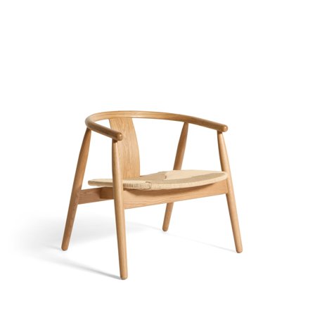 Relate Loungesessel, Eiche | Flechtwerk in Natur, skandinavischer Stil mit ergonomischer Rückenlehne, komfortabel & langlebig, Breite 70,3cm