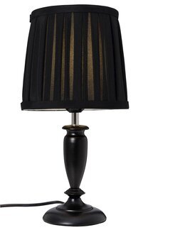 Bordslampa Ines plisserad linneskärm Svart - Cottex