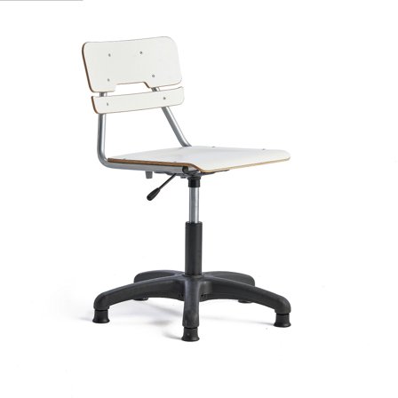 Stuhl LEGERE höhenverstellbar, große Sitzfläche, Gleitfüße, H 400-520 mm, weiß