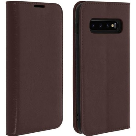 Fodral till Samsung Galaxy S10 Plus Cover Folio Läderstöd Video brun