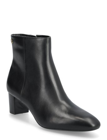 Demi Burnished Leather Bootie Black Lauren Ralph Lauren