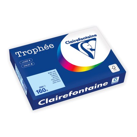 CLAIREFONTAINE Trophée A4 160 g färgat papper ljusblå 250/fp - Lyreco - Kontorspapper - Specialpapper - Färgat - A4